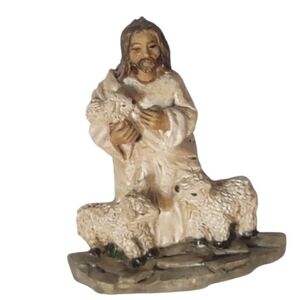 Shepherd with Sheep Figurine Magnet Possibly Jesus